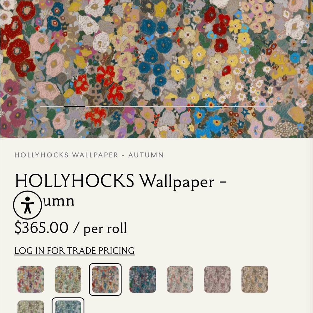 House of Hackney Hollyhocks x2 Wallpaper — Multicolor Floral